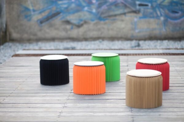 Assorted paper stools