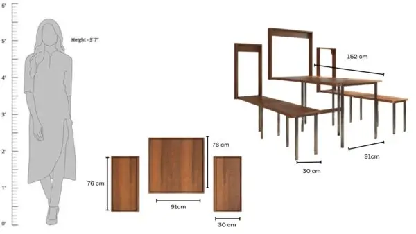 FOLDING DINING TABLE WITH FOLDING SEATER - Image 3