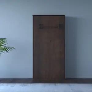 Modern brown folding bed in closed position