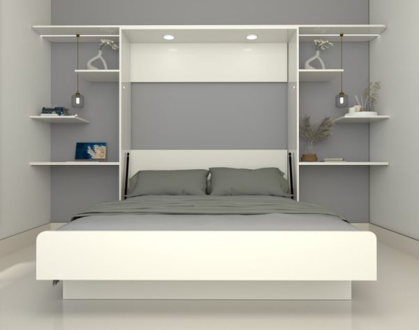 white wall bed in open position