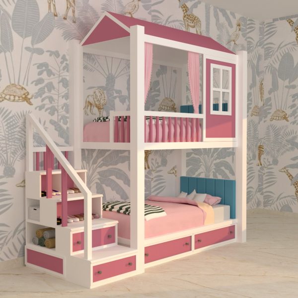 PINK TWIN BUNK BED - Image 3