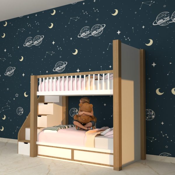 SPACE-THEMED BUNK BED WITH STORAGE STAIRS - Image 2