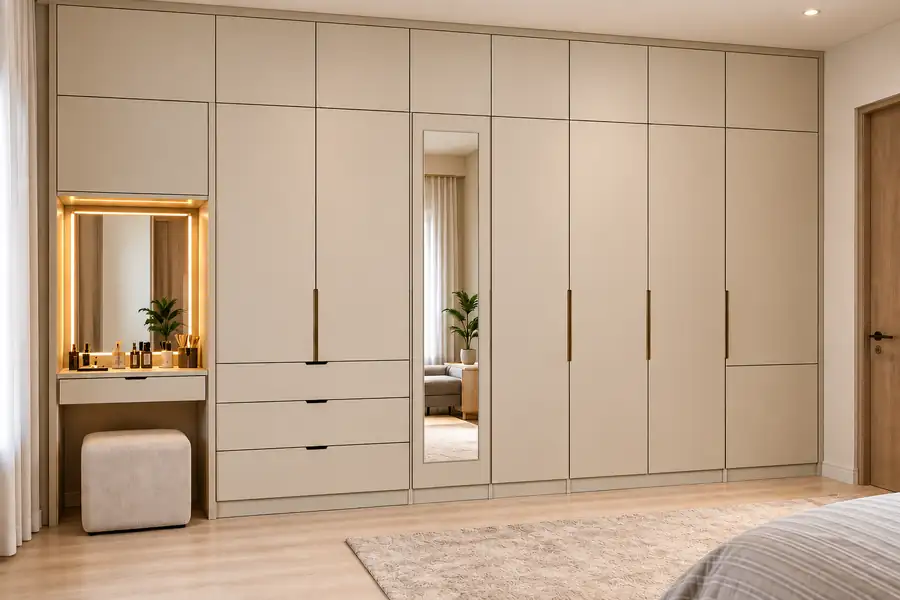 Closet with Dressing Unit 3 Side view of modern bedroom closet