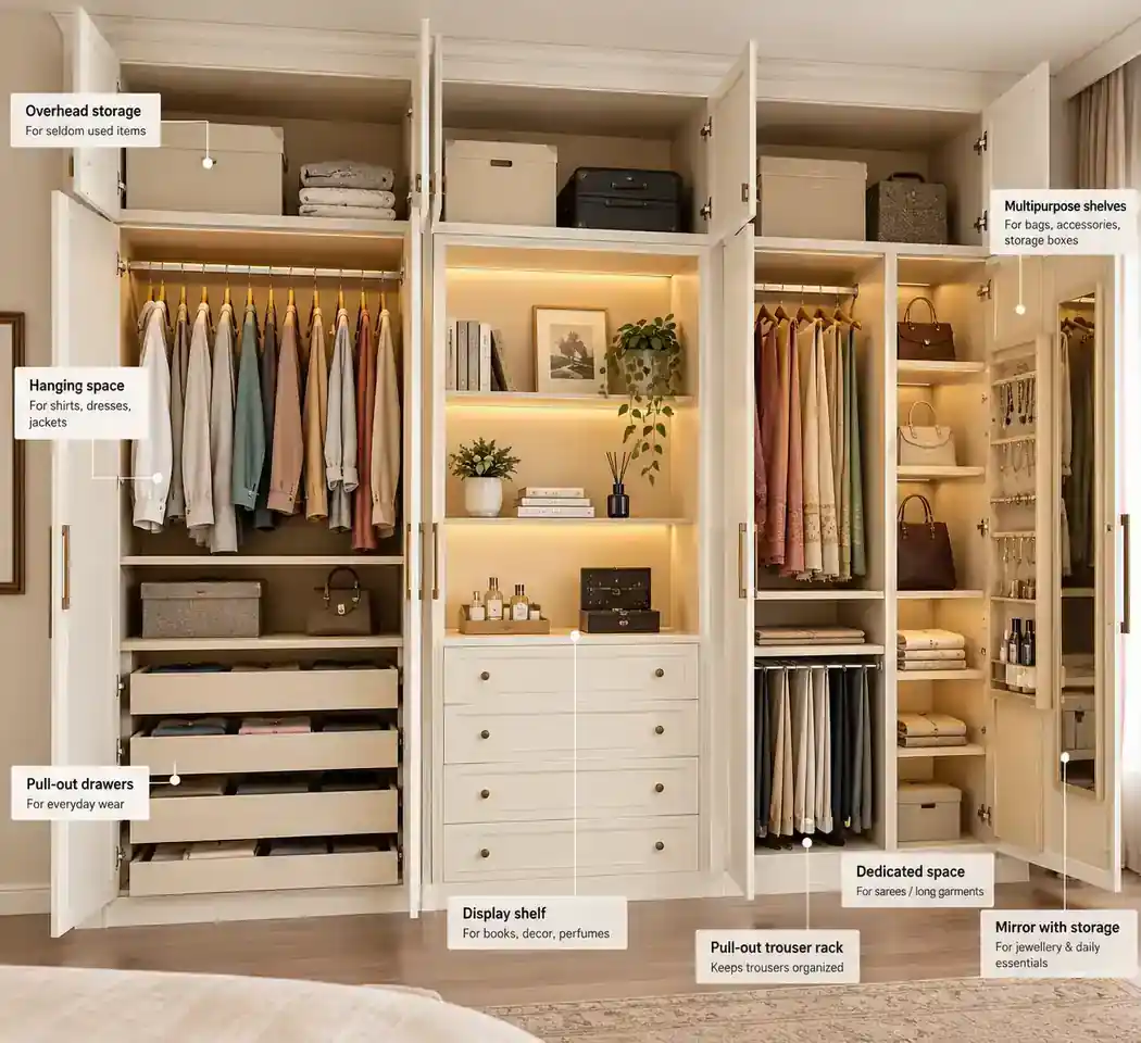 European Closet 4 Multifunctional European closet with space-saving storage