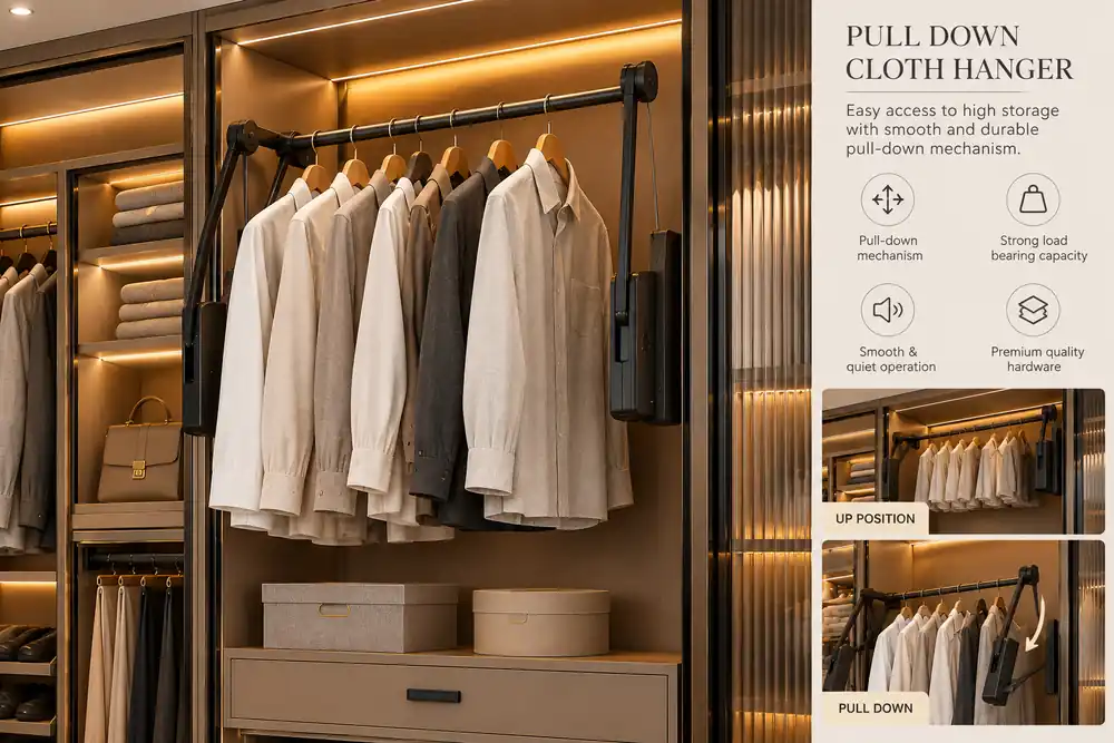 Sliding Wardrobe 6 Sliding wardrobe with pull-down clothes hanger