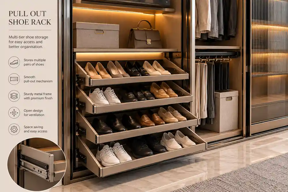 Sliding Wardrobe 7 Sliding wardrobe with pull-out shoe rack