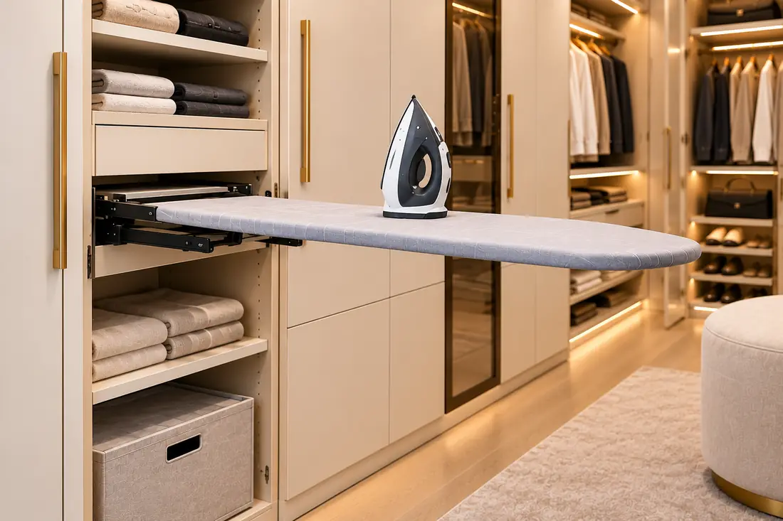 Walk-in Closet 6 Walk-in closet with pull-out ironing table