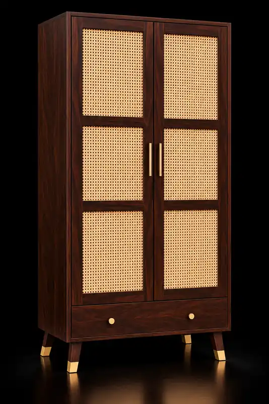 Sheesham Wood Wardrobe 1 Premium wood wardrobe with closed doors